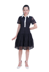 Đầm ren cổ đức phối-VLT3923