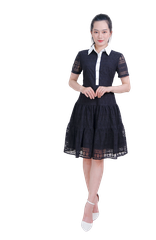 Đầm ren cổ đức phối-VLT3923