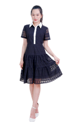 Đầm ren cổ đức phối-VLT3923