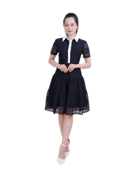 Đầm ren cổ đức phối-VLT3923