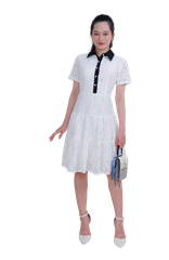 Đầm ren cổ đức phối-VLT3923