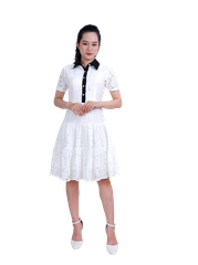 Đầm ren cổ đức phối-VLT3923