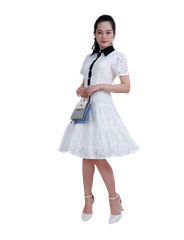 Đầm ren cổ đức phối-VLT3923