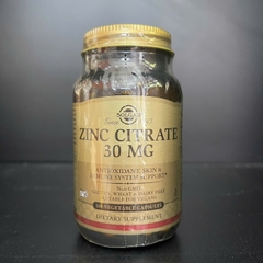 Solgar Zinc Citrate 30mg 100 Viên – Kẽm Hữu Cơ Bổ Sung Kẽm, Hỗ Trợ Tăng Cường Đề Kháng