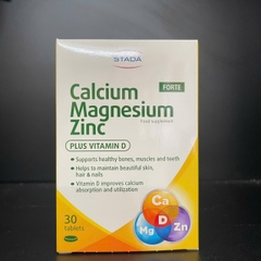 STADA Calcium Magnesium Zinc Forte 30 Viên – Bổ Sung Canxi D3, Magie, Kẽm Hỗ Trợ Xương, Răng Và Cơ Bắp