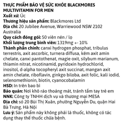 Blackmores Multivitamin for men 50 viên