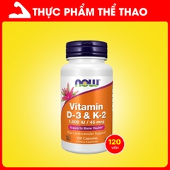 NOW Vitamin D-3 & K-2 (120 Viên) - Hỗ trợ xương và tim mạch