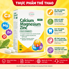 STADA Calcium Magnesium Zinc Forte 30 Viên – Bổ Sung Canxi D3, Magie, Kẽm Hỗ Trợ Xương, Răng Và Cơ Bắp