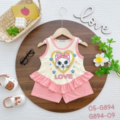 G894 - Bộ ba lỗ thun lạnh babydoll bé gái