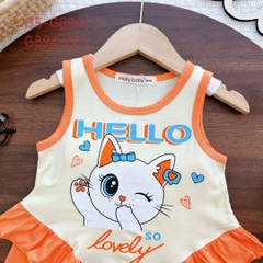 G894 - Bộ ba lỗ thun lạnh babydoll bé gái