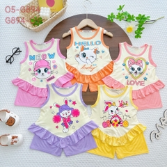 G894 - Bộ ba lỗ thun lạnh babydoll bé gái