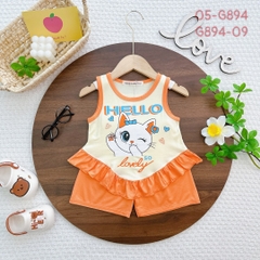 G894 - Bộ ba lỗ thun lạnh babydoll bé gái