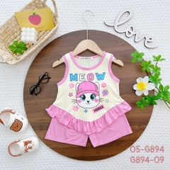 G894 - Bộ ba lỗ thun lạnh babydoll bé gái