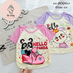 BCQN11 -  Bộ cộc tay bé gái thun lạnh Minlybaby raglang quần nhún nơ + áo bo chỉ thun