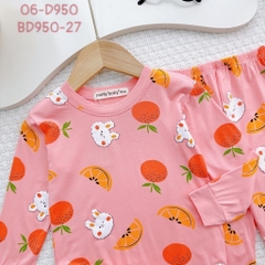 D950 - Bộ dài thun lạnh Minlybaby bé gái in họa tiết