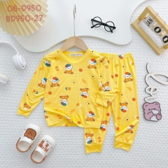 D950 - Bộ dài thun lạnh Minlybaby bé gái in họa tiết