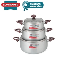 Bộ nồi ANOD 3 chiếc màu Bạc SH8833