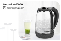 Ấm siêu tốc thủy tinh Sunhouse SHD1215 1.8 lít