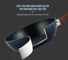 Chảo kim cương Nagakawa NAG2853 có nắp 28cm