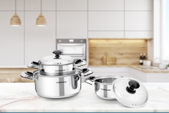 Bộ nồi inox 3 đáy Sunhouse SH333