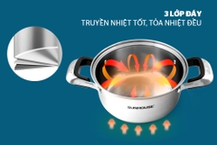 Bộ nồi inox 3 đáy Sunhouse SH333
