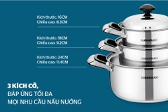 Bộ nồi inox 3 đáy Sunhouse SH333