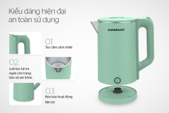 Ấm siêu tốc Sunhouse inox 2 lớp SHD1350