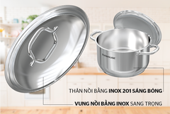 Bộ nồi chảo inox Sunhouse SH995 5 đáy