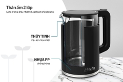 Ấm siêu tốc thuỷ tinh 1,7 lít Sunhouse Mama