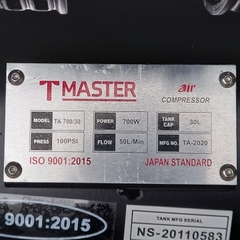 Máy nén khí không dầu bé 700W Tmaster TA 700/30 - 30 Lít