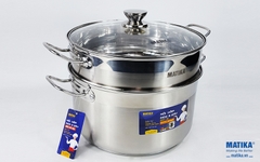 Nồi xửng hấp inox Matika 3 đáy đáy từ MTK-3065