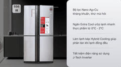 Tủ lạnh 4 cánh Sharp SJ-FX630V-ST - 626 Lít