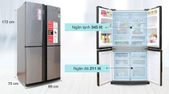 Tủ lạnh 4 cánh Sharp SJ-FX630V-ST - 626 Lít