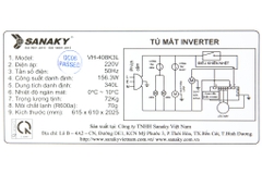 Tủ mát Sanaky Inverter 340 lít TM.VH408K3L