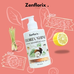 Zenflorix Dầu gội Florix Shine hỗ trợ làm sạch gàu và giảm ngứa da đầu dầu  gội