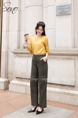 SONO - Áo linen xẻ tay nút bọc