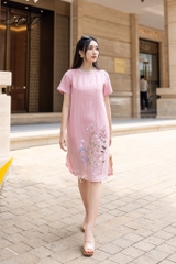 SONO - Đầm linen ren cổ thêu hoa