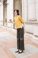 SONO - Áo linen xẻ tay nút bọc