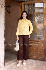 SONO - Áo sơ mi linen thêu hoa rơi