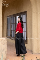 SONO - Áo linen tay lỡ thêu nhành hoa rơi