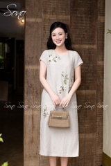 SONO - Đầm linen thêu hoa cúc