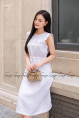 SONO - Đầm linen rút dây eo đột chỉ nổi
