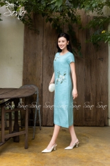 SONO - Đầm linen thêu hoa cúc