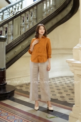 SONO - Áo sơ mi linen xếp ly