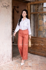 SONO - Áo sơ mi linen thêu hoa rơi