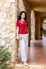 SONO - Áo linen thêu quả dâu