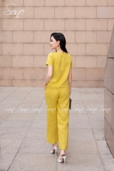 SONO - Bộ dài linen thêu cành hoa và chim