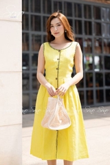 SONO - Đầm linen đột chỉ xương cá