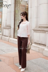 SONO - Áo linen tay lỡ cổ sen trơn