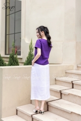 SONO - Chân váy linen nút gỗ